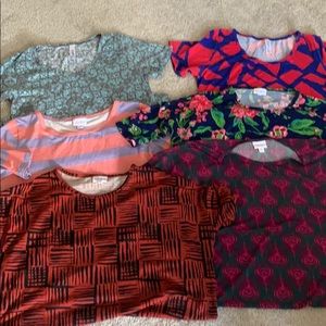 6 LulaRoe assorted short sleeved tops